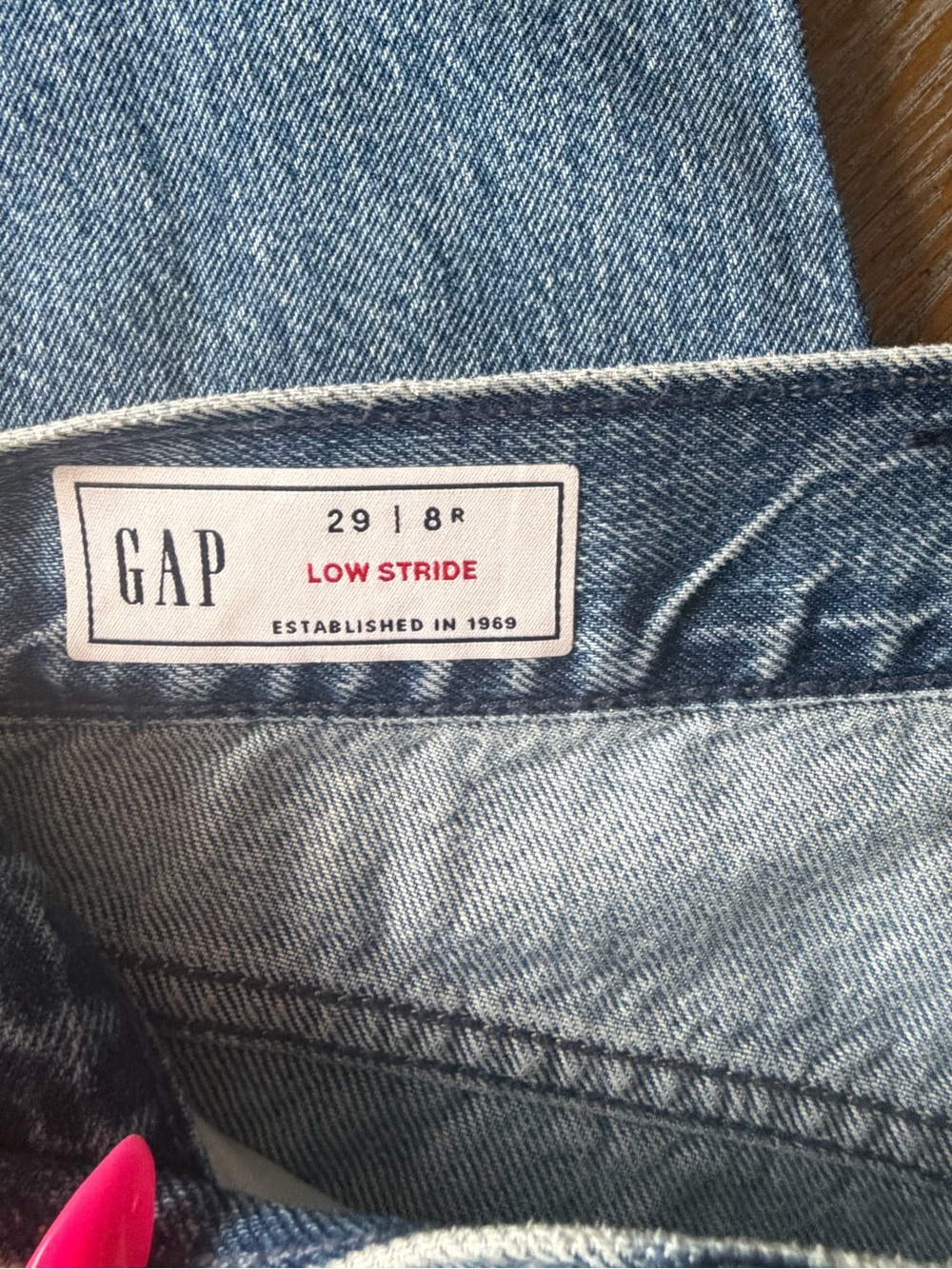 GAP Low Stride Wide Leg Jeans Size 29 Medium Wash 100% Cotton Y2K - Picture 7 of 8